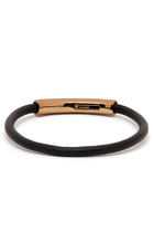ID Leather Bracelet, Stainless Steel